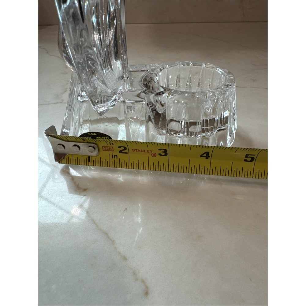 USA Crystal/Cristal Lead DePlomb Clear Glass Heavy Angel Votive Candle Holder - Picture 8 of 8